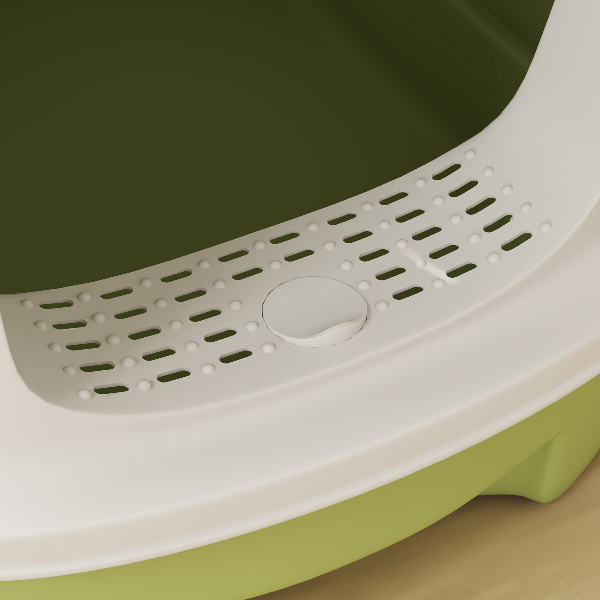 PawHut Cat Litter Box, Hooded Cat Litter Tray with Lid, Scoop