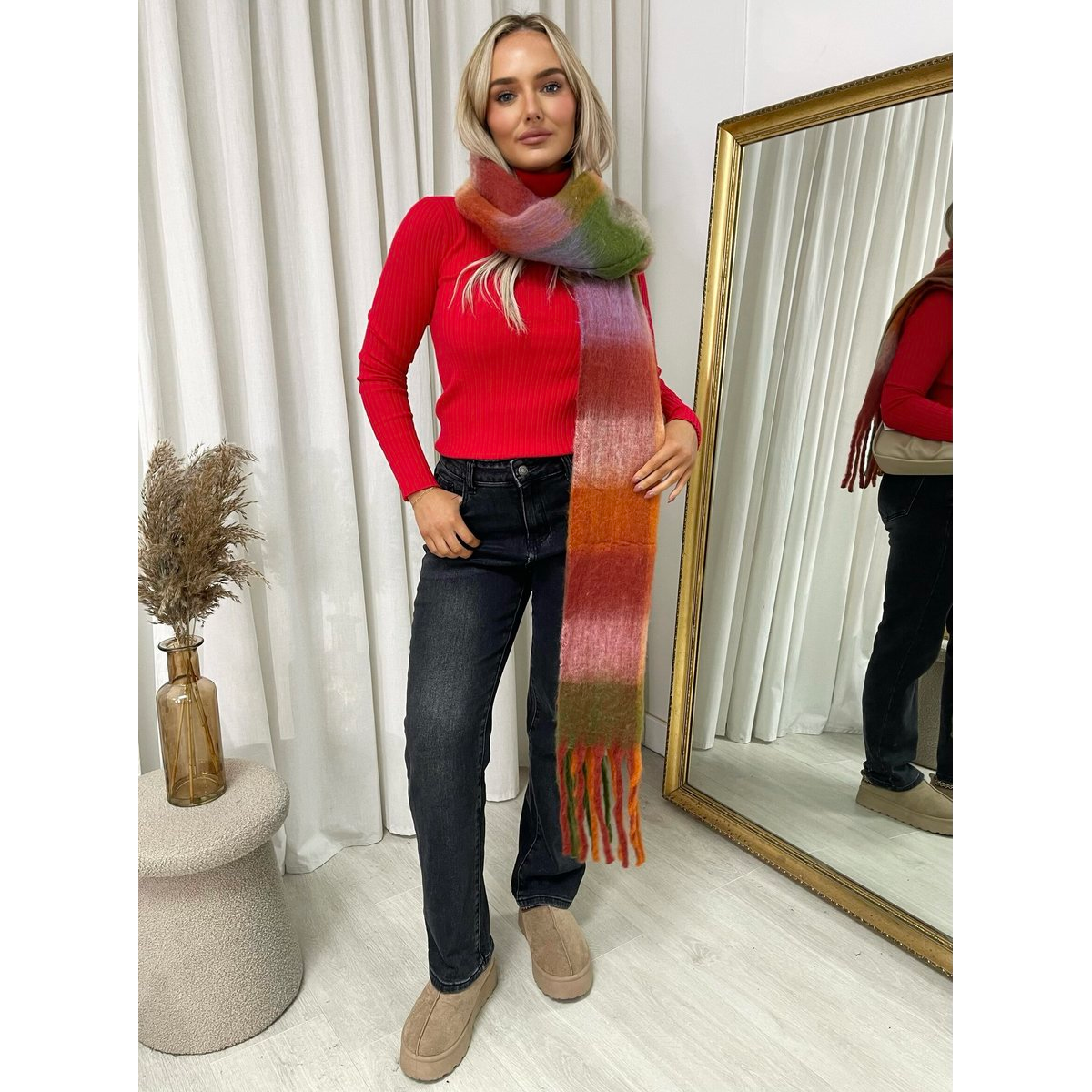 Fitted Long Sleeve Fluffy Knitted Top