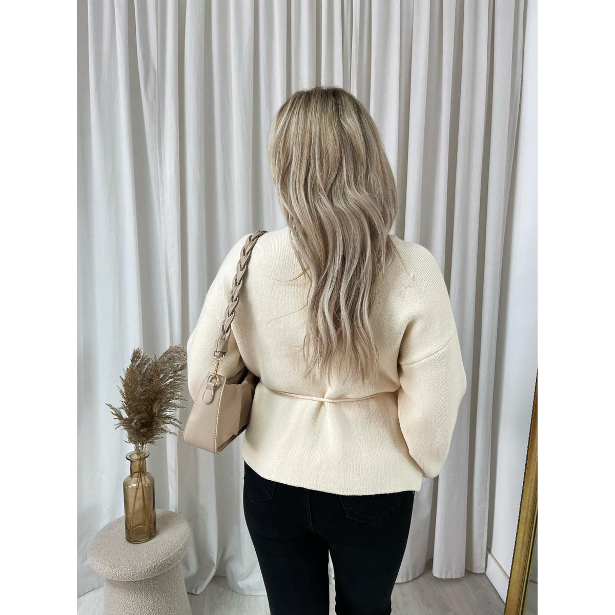 Wrap Tie Belt Knitted Cardigan