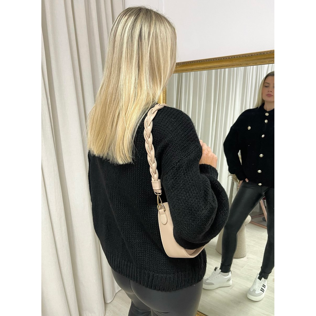 Oversized Button Down Chunky Knitted Top