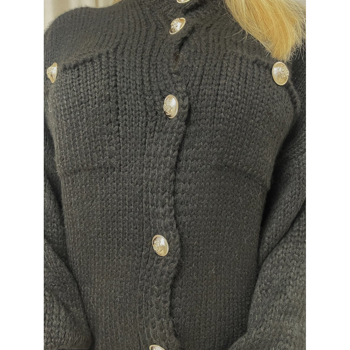 Oversized Button Down Chunky Knitted Top