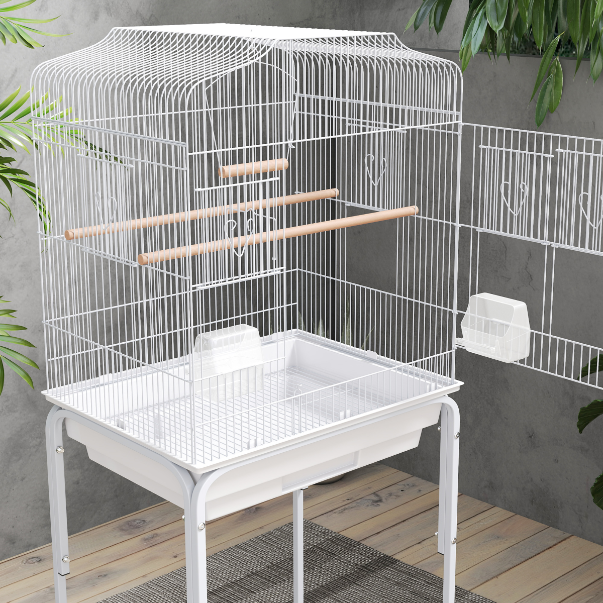 PawHut Bird Cage for Budgie Finch Canary Parakeet W/ Stand Tray