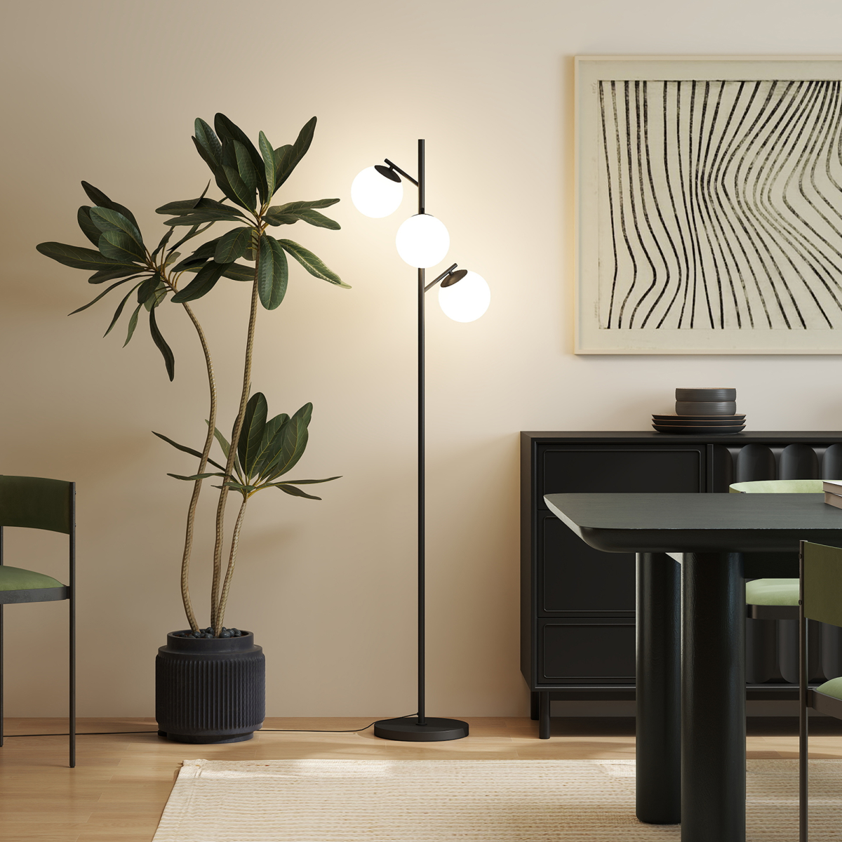 HOMCOM Modern Tree Floor Lamp, for Living Room Bedroom