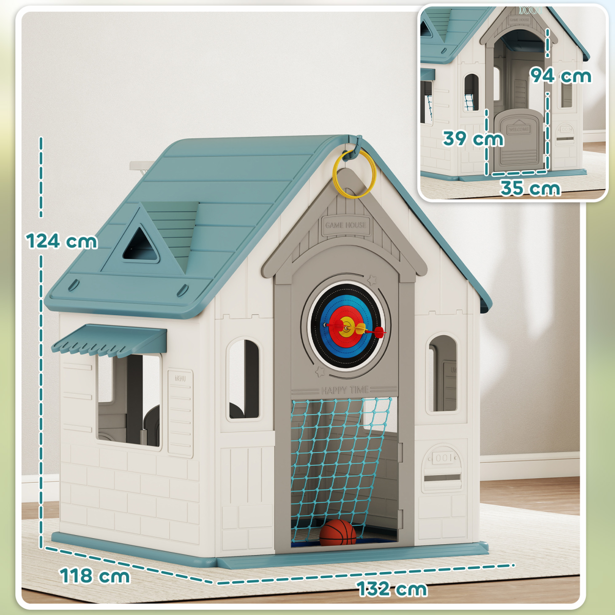 AIYAPLAY Playhouse for Kids Outdoor Indoor, Garden House