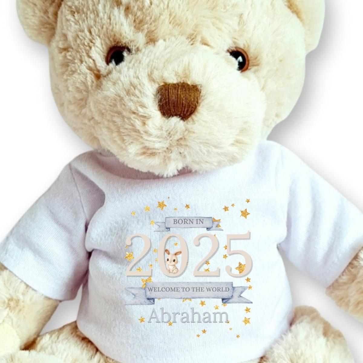 Personalised Welcome to the World 2025 Gift Hamper - Teddy & Baby Vest