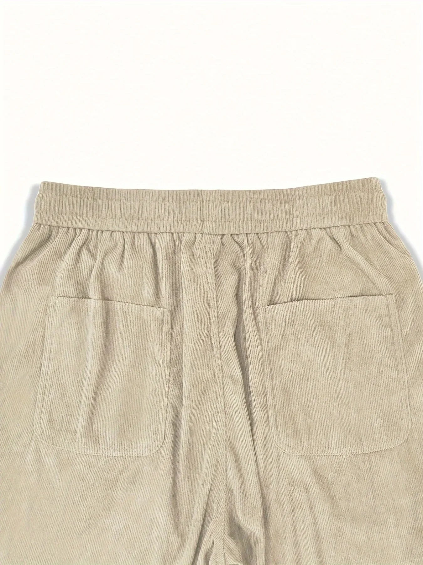 Men’s Corduroy Loose Fit Pants – Elastic Waist Drawstring Casual Trousers