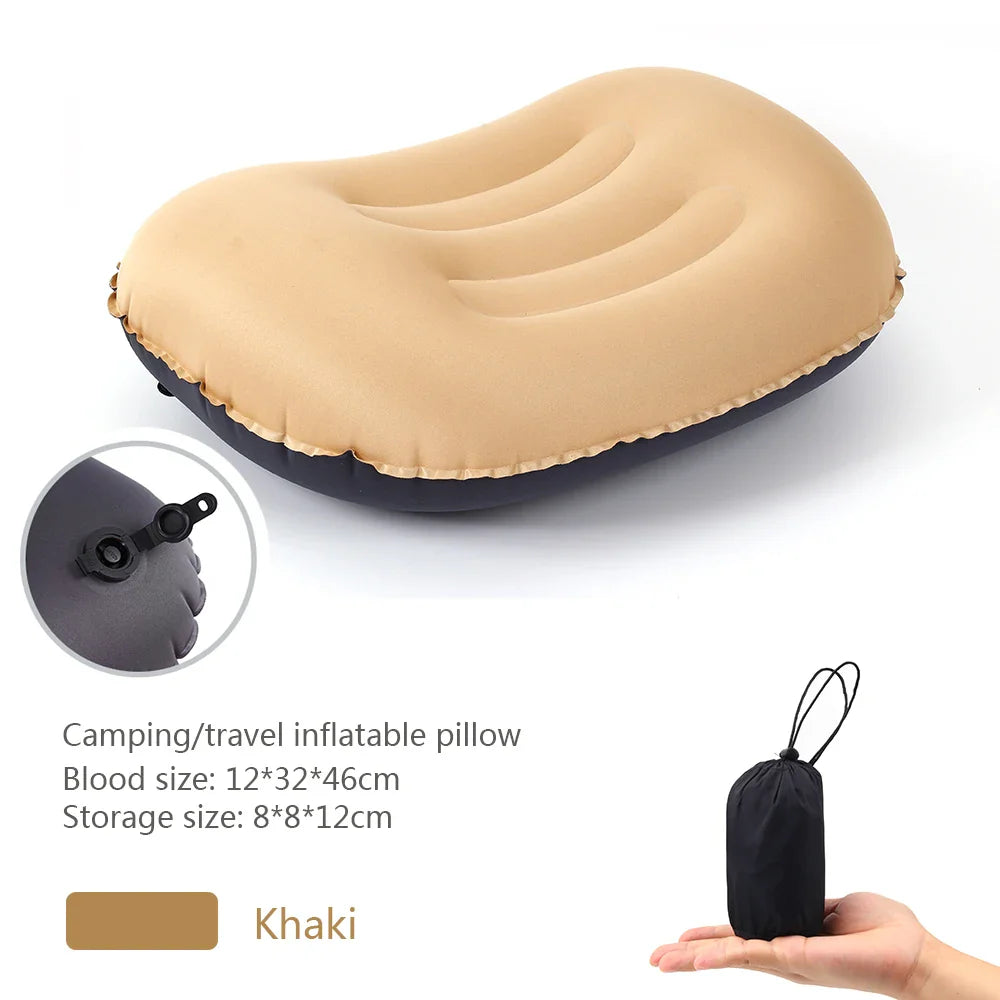 Camping Pillow with Ultralight Inflatable Pillow for Neck Lumbar Support Upgrade Backpacking Pillow