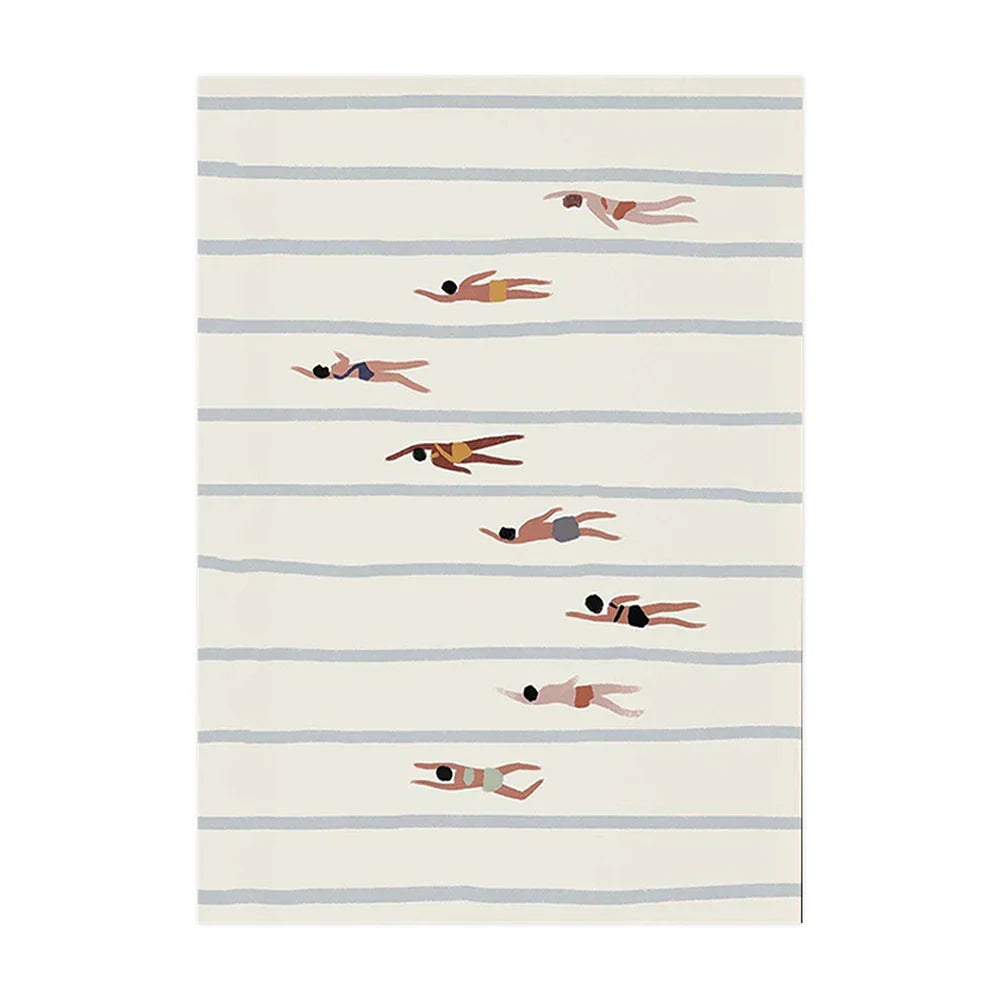 Minimal Swimmers Art Print – Nordic Minimalist Unframed Poster
