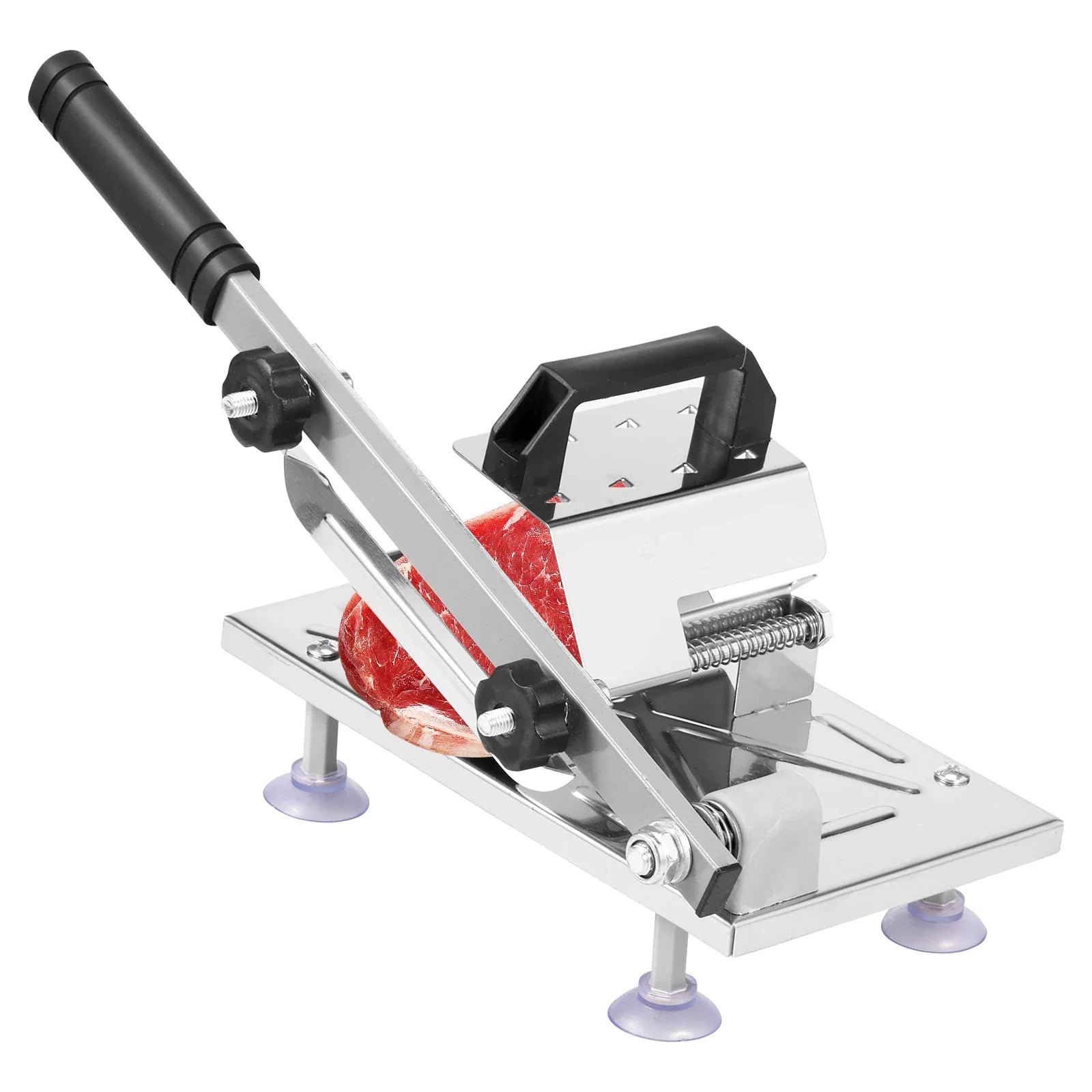 Frozen Meat Slicer Stainless Steel Meat Food Slicer with Anti Slip Suction Cups Thickness Adjustable Meat Cutting Machine