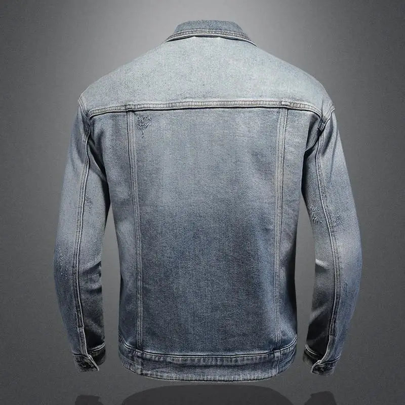 Men’s Classic Denim Jacket – Retro Casual Streetwear Outerwear