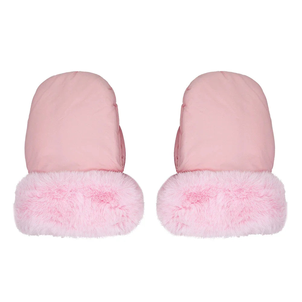 Stroller Gloves 1 Pair Winter Windproof Warm Cute Bear Brown Style Universal Prams Gloves Waterproof Baby Stroller Accessories