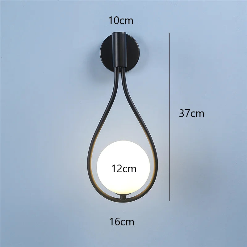 Modern Glass Ball Wall Light – Nordic Water-Drop Sconce