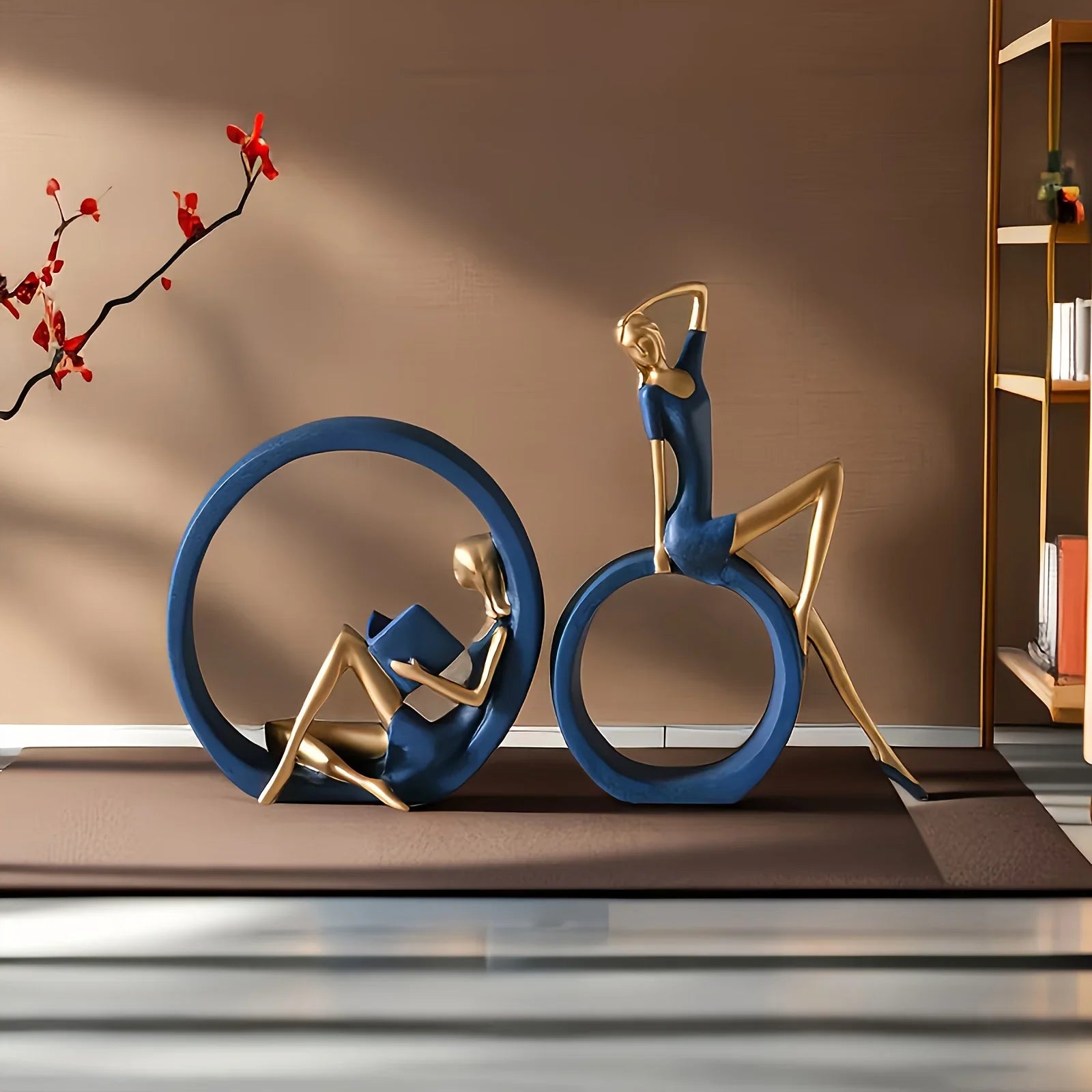 Modern Resin Reading Girl Sculpture – Nordic Figurine Home & Office Décor