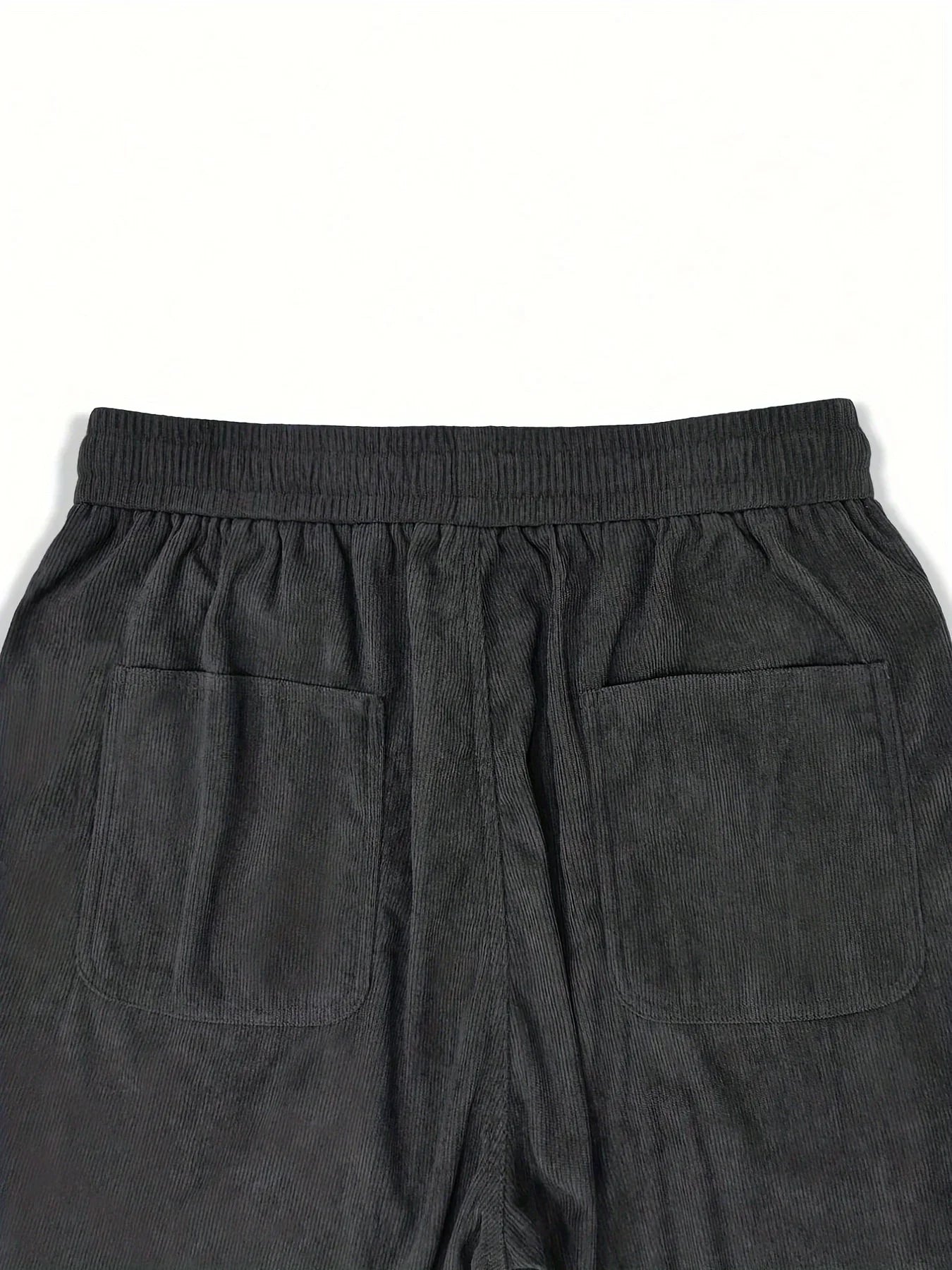 Men’s Corduroy Loose Fit Pants – Elastic Waist Drawstring Casual Trousers