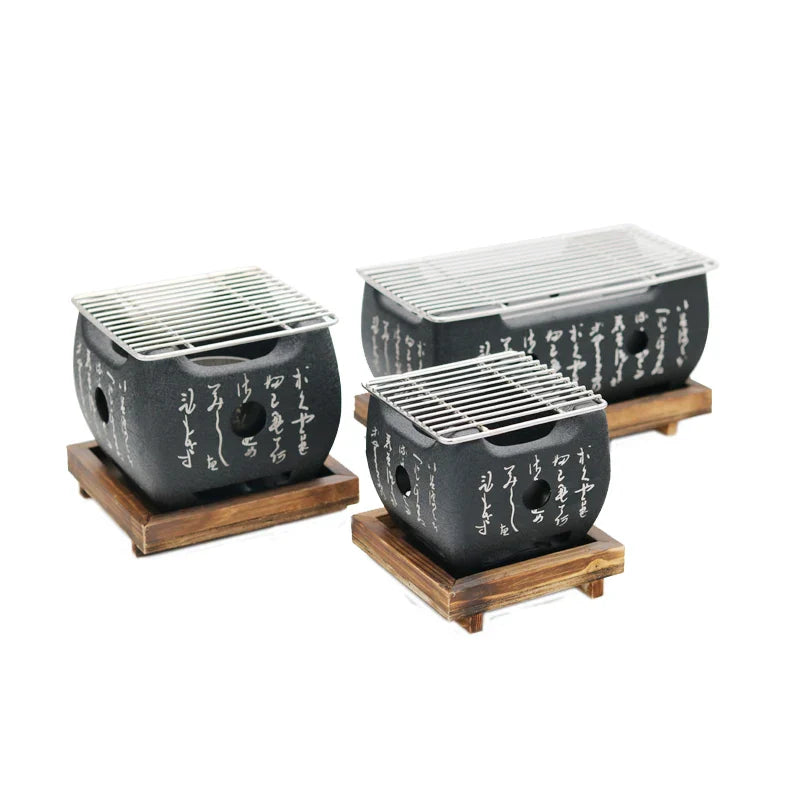 AIWILL Portable BBQ Grill Korean Food Carbon Furnace Barbecue Stove Charcoal Cooking Oven Household Outdoor Reusable Grill Box