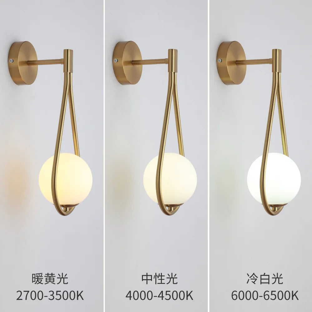 Modern Glass Ball Wall Light – Nordic Water-Drop Sconce