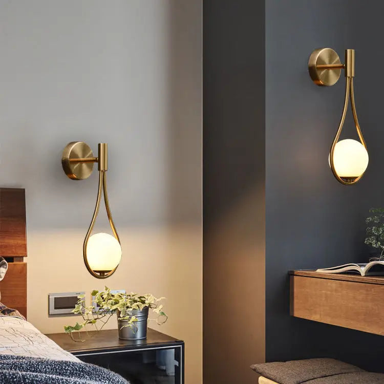 Modern Glass Ball Wall Light – Nordic Water-Drop Sconce