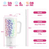 Meoky 40oz Cup Tumbler with Handle Straw Stainless Steel Multi-Prints Coffee Cup Travel Water Bottle Leak-Proof Car Mug Gifts
