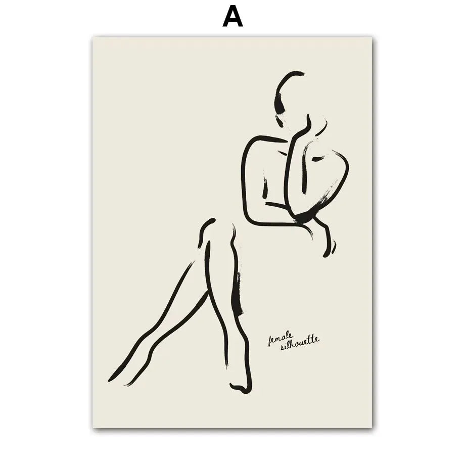 Abstract Line Art Posters – Minimalist Black & White Wall Art Prints for Modern Interiors | DArtano