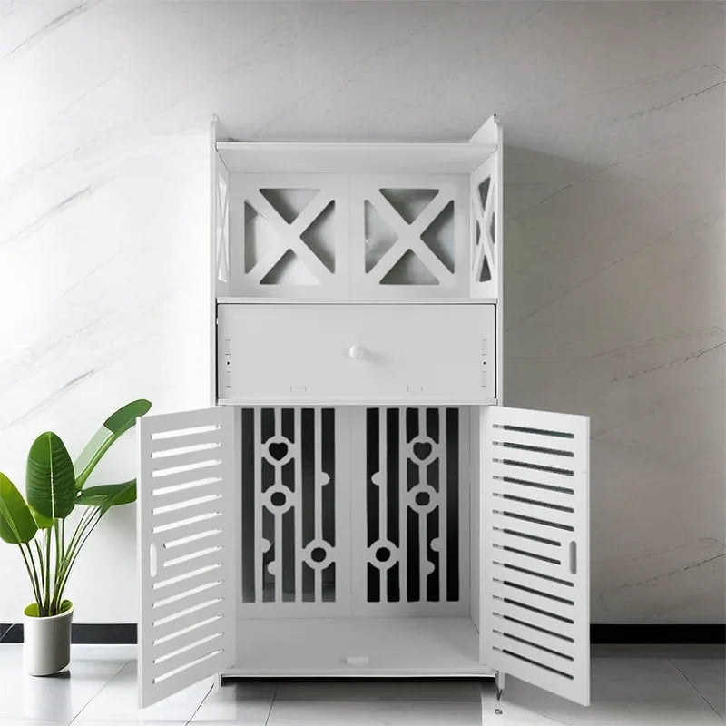 Bathroom Storage Cabinet 3 Tier Cabinet Organizer with Door Bathroom Furniture Free-standing Bathroom Storage Unit