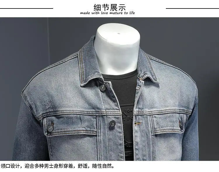 Men’s Classic Denim Jacket – Retro Casual Streetwear Outerwear
