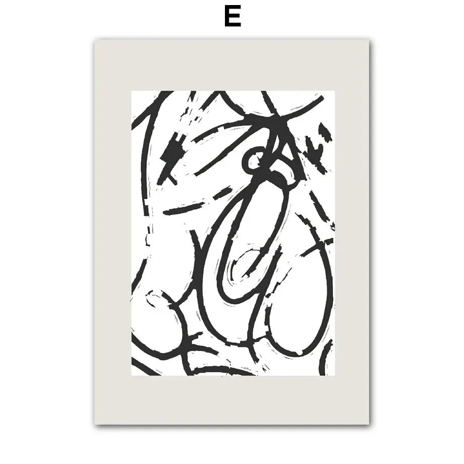 Abstract Line Art Posters – Minimalist Black & White Wall Art Prints for Modern Interiors | DArtano