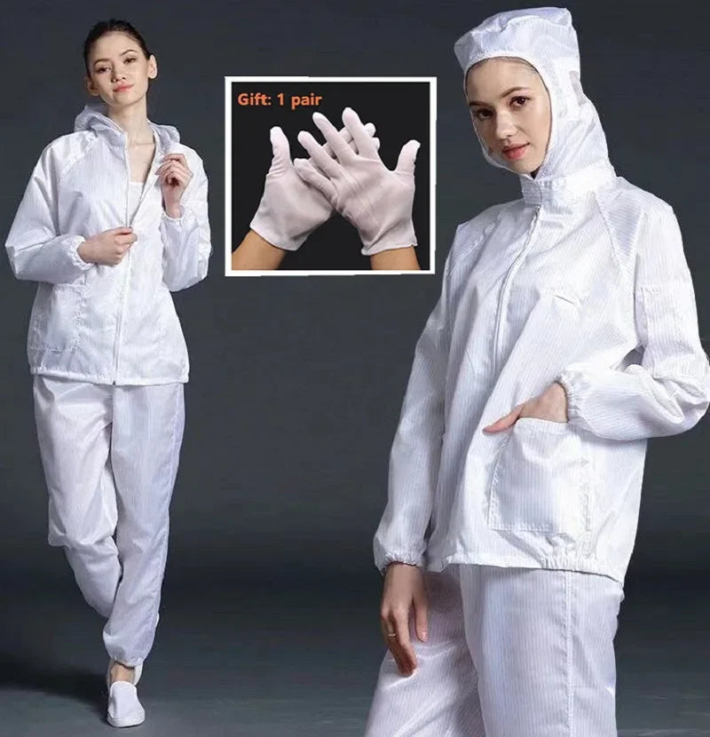 Isolation Split Type Work ClothesUnisex Reusable Anti-Static Safety Clothing With Pockets Dust-Proof Clean Paint Materials