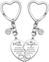 2 Pcs Mother Daughter Heart Matching Keyring Necklace Set Gifts For Mum Mothers Day Daughter Birthday Presents From Daughter