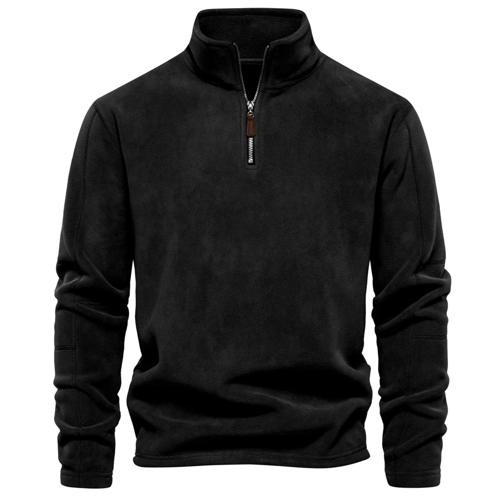 Men’s Thick Fleece Half-Zip Pullover – Warm Winter Sweatshirt - 7 Colours