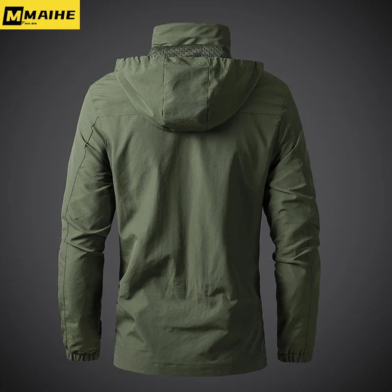 Men’s Waterproof Windbreaker Jacket with Hood – Outdoor & Casual Smart