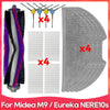 Compatible For ( Midea M9 / Eureka E20 Plus / NERE10s E10S / Obode A8 ) Spare Parts Accessories Main Side Brush Filter Mop Cloth