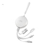 REMAX RC-185th 3 in 1 2.1A USB to 8 Pin + USB-C / Type-C + Micro USB Sury Series Telescopic Charging Data Cable