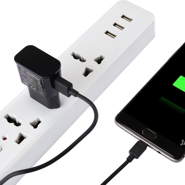 5V 2.1A Intelligent Identification USB Charger with 1m USB to USB-C / Type-C Charging Cable, EU Plug