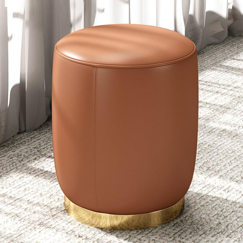 N89 Round Stool, Leather/ Velvet