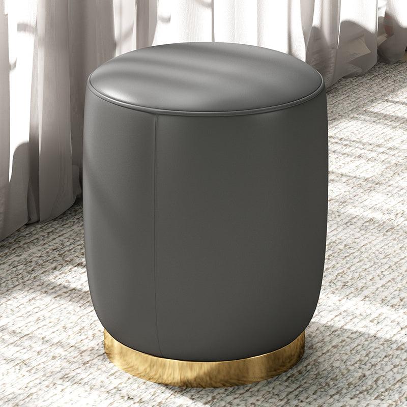 N89 Round Stool, Leather/ Velvet