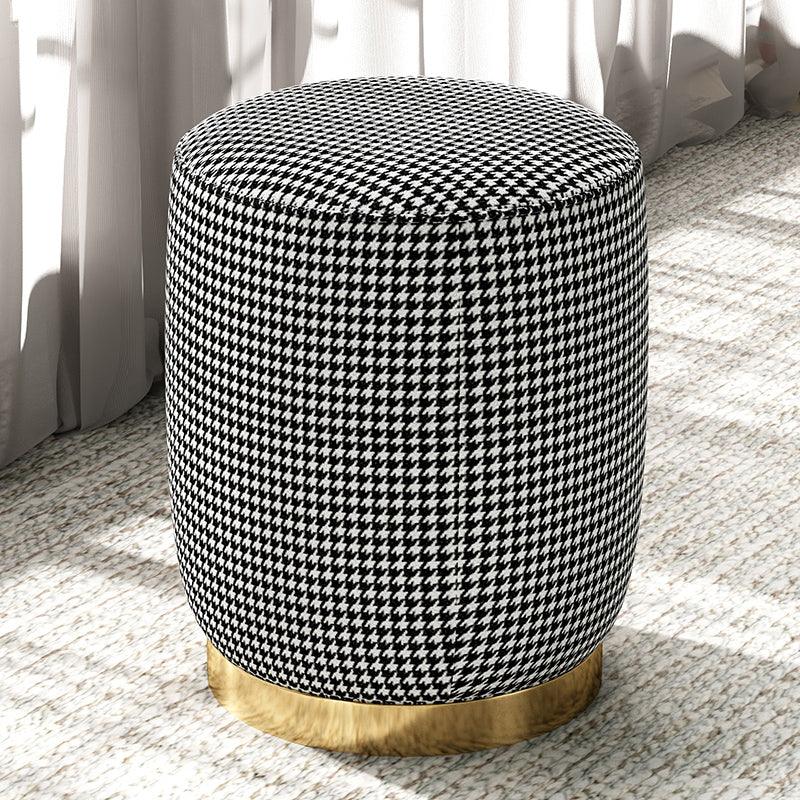 N89 Round Stool, Leather/ Velvet