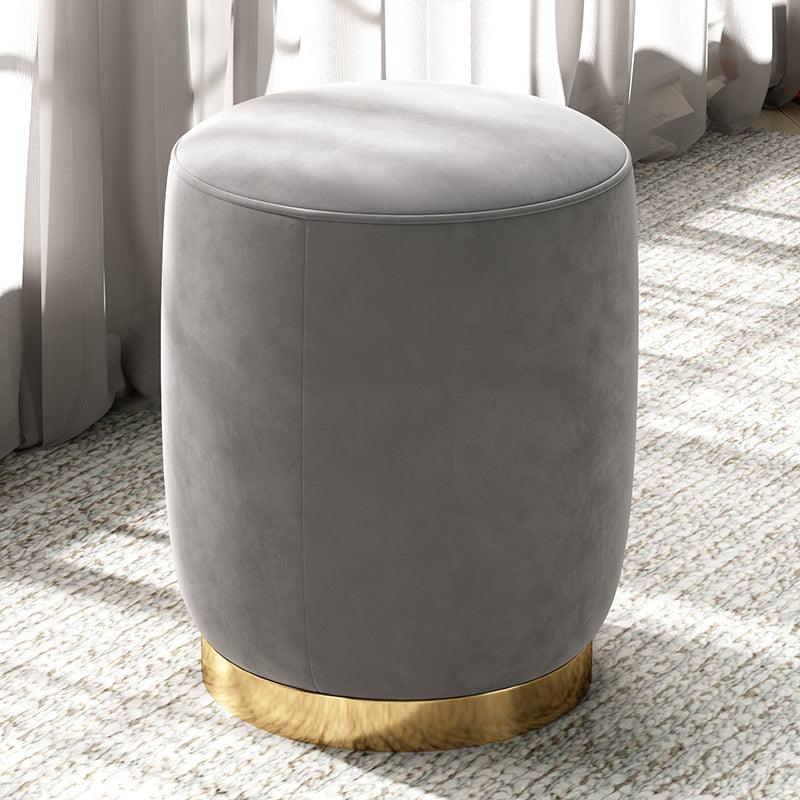 N89 Round Stool, Leather/ Velvet