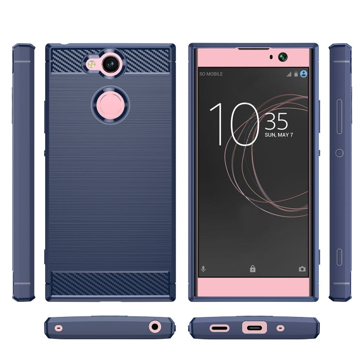 For Sony Xperia XA2 Brushed Texture Carbon Fiber Shockproof TPU Protective Back Case, For Sony Xperia XA2, Sony Xperia XA2