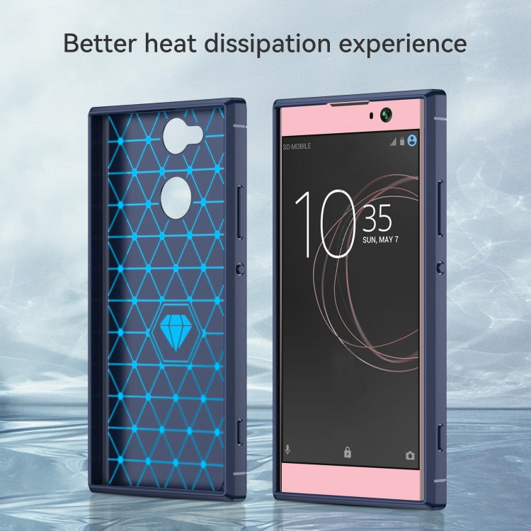 For Sony Xperia XA2 Brushed Texture Carbon Fiber Shockproof TPU Protective Back Case, For Sony Xperia XA2, Sony Xperia XA2