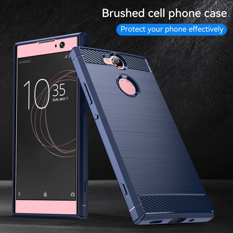 For Sony Xperia XA2 Brushed Texture Carbon Fiber Shockproof TPU Protective Back Case, For Sony Xperia XA2, Sony Xperia XA2