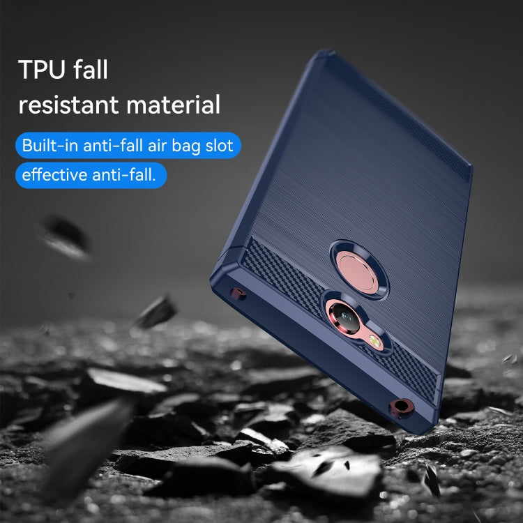 For Sony Xperia XA2 Brushed Texture Carbon Fiber Shockproof TPU Protective Back Case, For Sony Xperia XA2, Sony Xperia XA2
