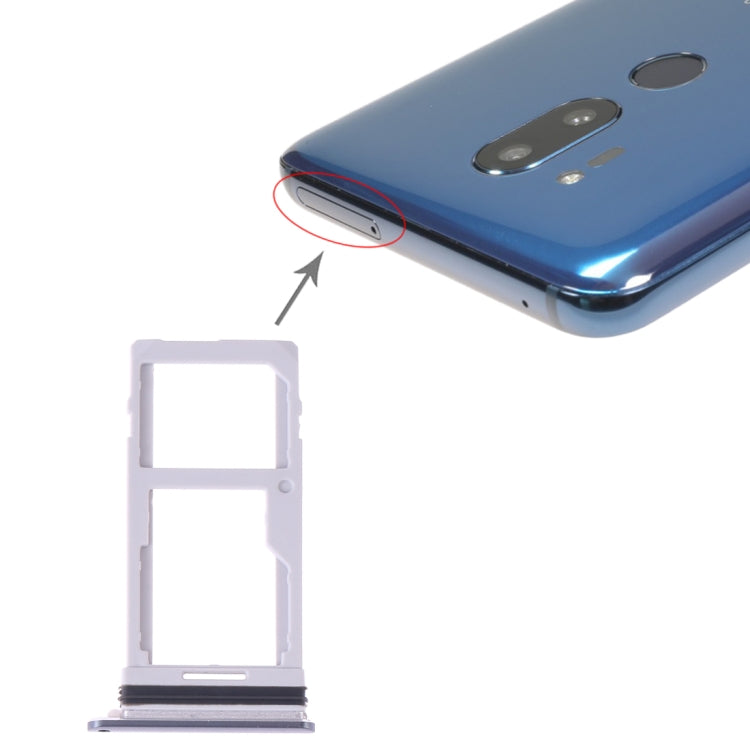 SIM Card Tray + SIM Card Tray / Micro SD Card Tray for LG G7 ThinQ G710 G710EM G710PM G710VMP G710ULM, For LG G7 ThinQ, For LG G7 ThinQ G710