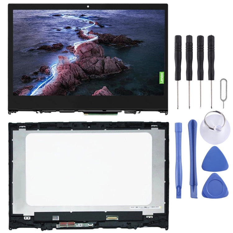 1366 x 768px LCD Screen and Digitizer Full Assembly With Frame for Lenovo Yoga 520-14IKB, For Lenovo Yoga 520-14IKB 1366 x 768px