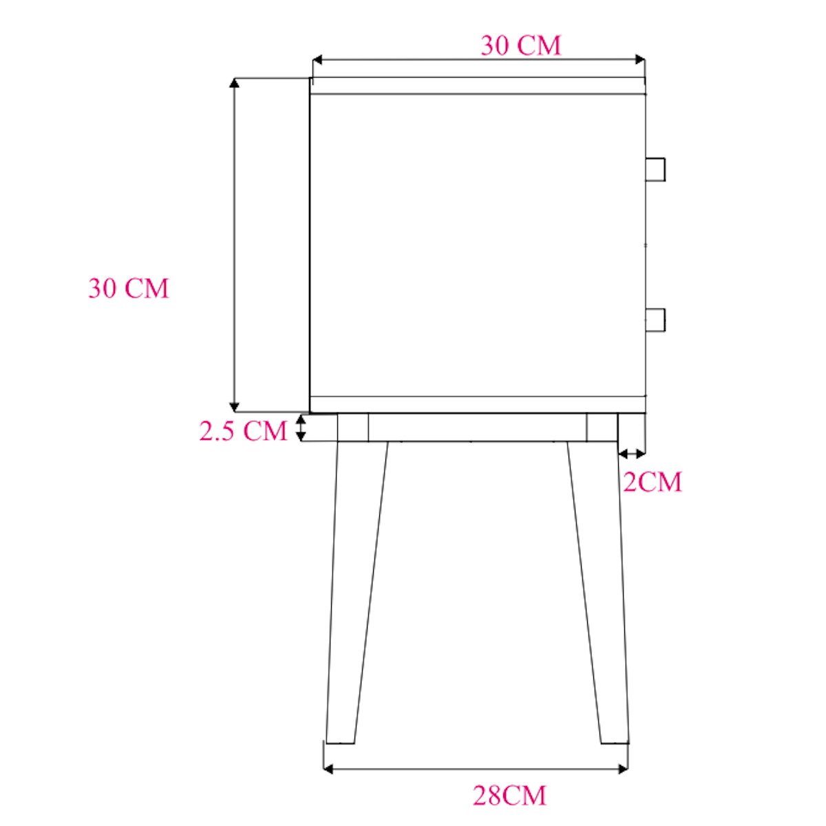 Minimalist Mango Wood White Logan Narrow Bedside Table