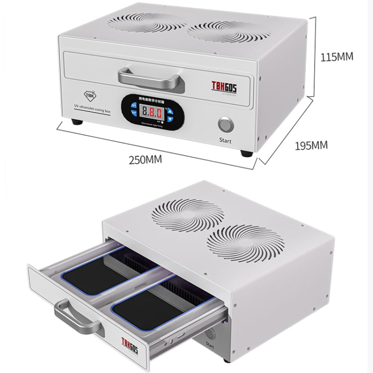 TBK 605 100W Mini UV Curing Lamp Box 48 LEDs Curved Surface Screen UV Curing Box, EU Plug, US Plug, AU Plug, UK Plug, EU Plug