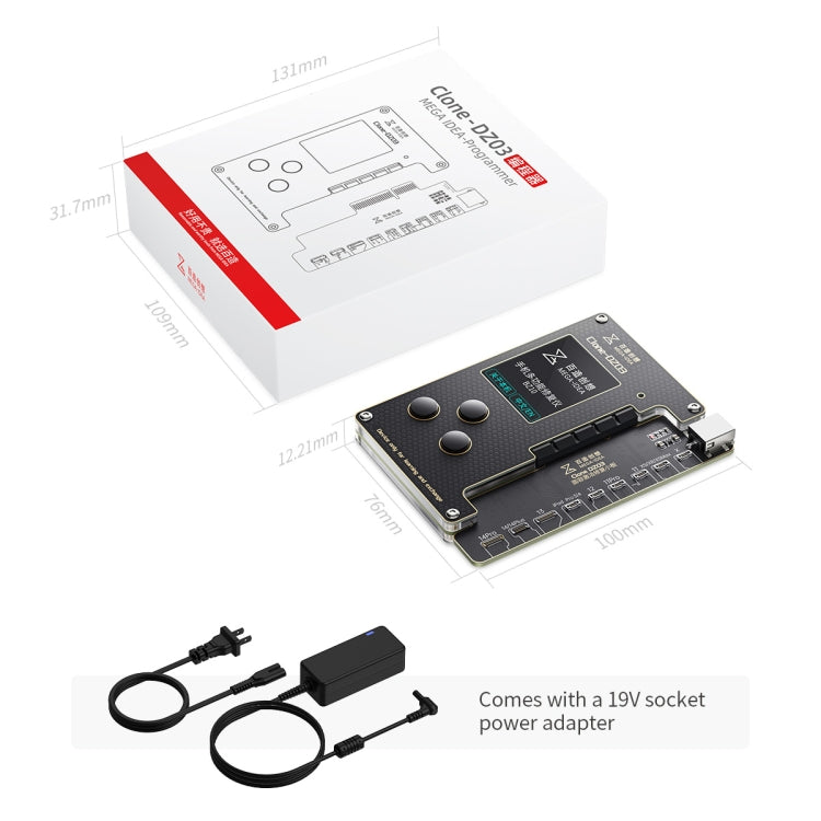 MEGA-IDEA Clone DZ03 Battery Activation & Face ID Dot Matrix Programmer for iPhone 8-14 Pro Max, Plug: US, SPT0648A, SPT0648B