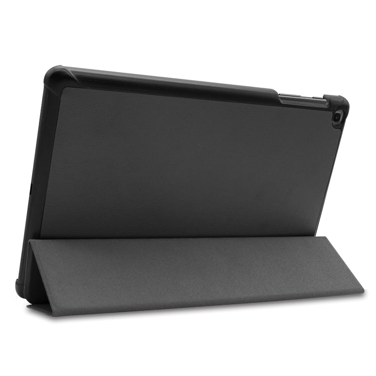 ENKAY High Quality PU Leather + Plastic Bottom Case with Three-folding Holder for Samsung Galaxy Tab A 10.1 (2019) T510 / T515, For Galaxy Tab A 10.1 (2019) T510, For Galaxy Tab A 10.1 (2019) T510 / T515