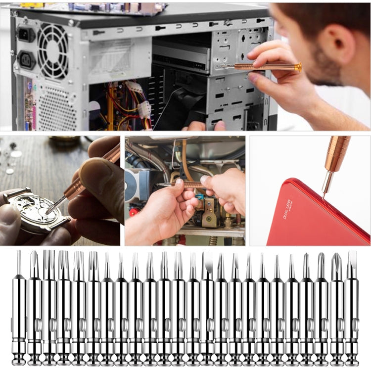 Magnetic suction 27 in 1 portable wallet type screw driver set mobile phone tablet maintenance tool, 27 in 1