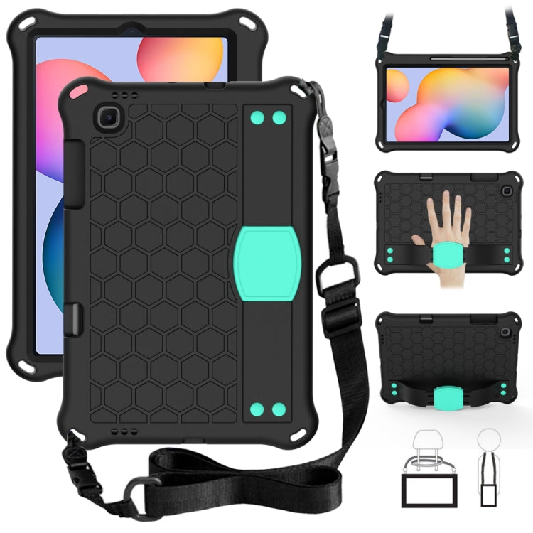 Honeycomb Design EVA + PC Material Four Corner Anti Falling Flat Protective Shell With Strap, For Galaxy Tab S6 Lite P610, For  Galaxy Tab S6 Lite P610