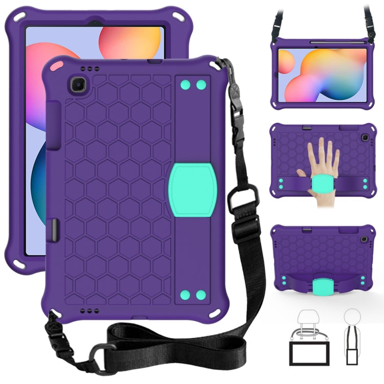 Honeycomb Design EVA + PC Material Four Corner Anti Falling Flat Protective Shell With Strap, For Galaxy Tab S6 Lite P610, For  Galaxy Tab S6 Lite P610